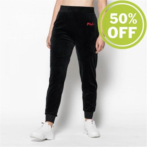 Fila Tepláky Damske Čierne - Sara Velour Jogger Fluffy Vypredaj - Slovakia 36420-YHNA